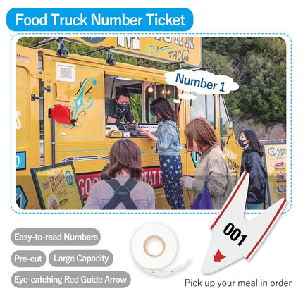 White Take A Number Tickets Queue Tape for K-T Queue System Ticket Dispenser with 5 Roll 3 Digits Paper 2 Groups Number from 000-999