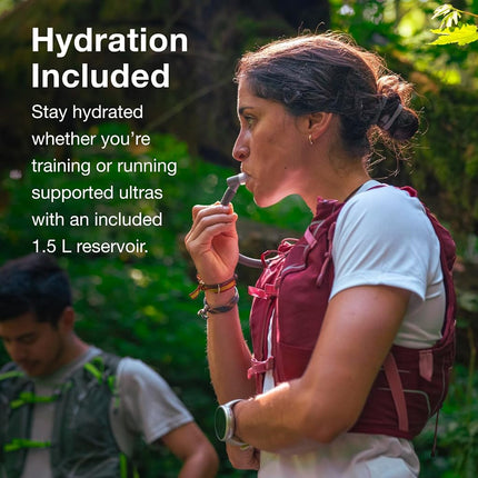 Osprey Dyna 1.5L Chaleco de hidratación para correr para mujer con depósito hidráulico, rosa kakio, grande