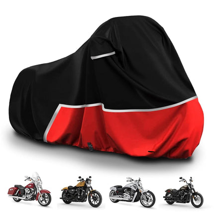 Waterproof Motorcycle Cover Replace for Harley Davidson Cruiser Models, 420D Oxford Cloth Softail, Dyna, Iron 883, Fat Boy 114, Forty-Eight, Low Rider, Sport Glide Cover for Snow Rain Protection