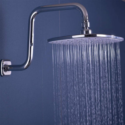 TRUSTMI Bras de Douche 13 Pouces avec Bride, Tuyau de Remplacement Courbé en S pour Tête de Douche, en Acier Inoxydable, Chrome