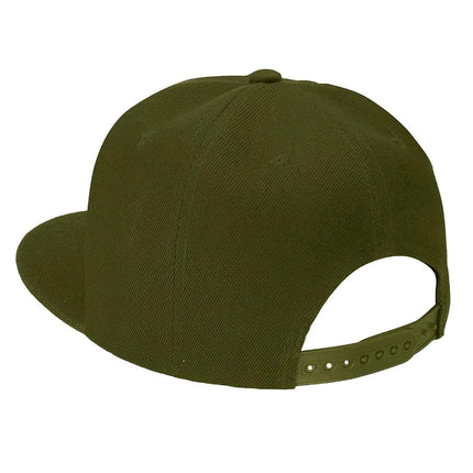 Classic Snapback Hat Cap Hip Hop Style Flat Bill Blank Solid Color Adjustable Size (One Size, Army Green)