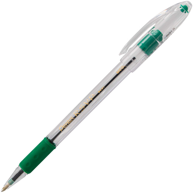 Pentel R.S.V.P. Ballpoint Pen, Medium Line, Assorted Ink, 5 Pack (BK91BP5M)