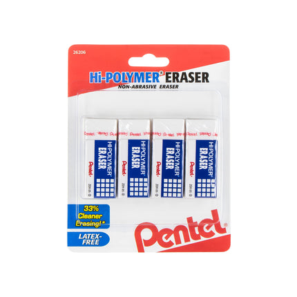 Pentel Hi-Polymer Block Eraser Small White, Pack o