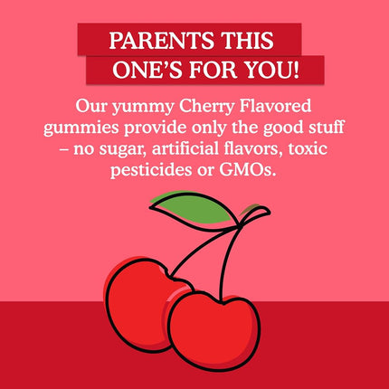Garden of Life Kids Immune Gummy, Cherry Flavor - Vitamin C, D & Zinc Gummies for Immune Support - Sugar Free, Organic & Non-gmo Immunity Gummy Vitamins for Children, 60 Vegetarian Gummies
