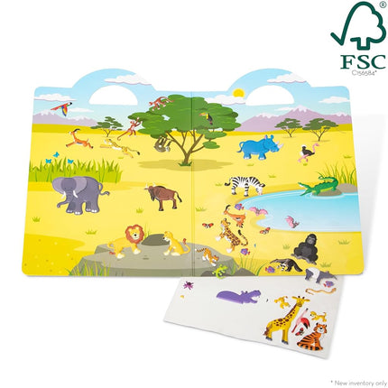 Melissa & Doug Puffy Sticker Play Set: Safari - 42 Reusable Stickers Travel Activities for Kids, Reusable Sticker Toy, for Kids Ages 4+ - FSC Certified - FSC Certified