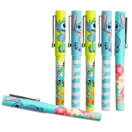 Disney Lilo and Stitch Pens Set - Stitch Party Supplies Bundle 6 Pack Pens with Stitch Temporary Tattoos for Kids Adults (Lilo and Stitch Party Favors)
