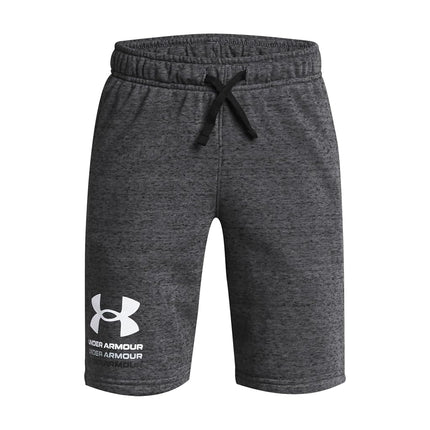 Under Armour Boys' Rival Terry Shorts, (025) Castlerock Light Heather / / Black, X-Small