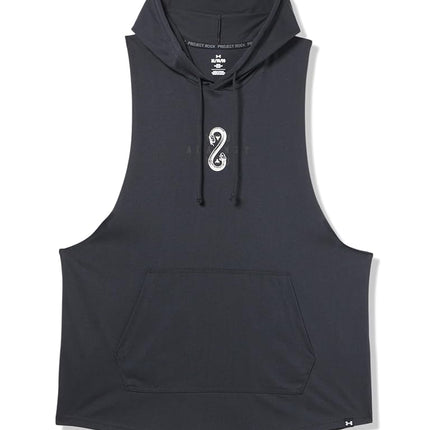 Sudadera sin mangas con capucha Project Rock Snake para hombre de Under Armour, (001) Negro / Arcilla Blanca / Blanco, XXL