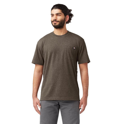 Camiseta de cuello redondo de manga corta gruesa Dickies para hombre, café chocolate, XG