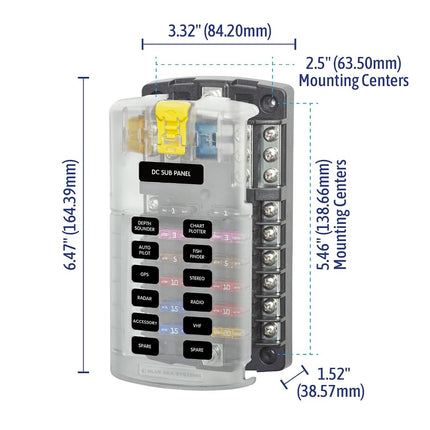 Blue Sea - Systems 5026 St Blade Fuse Block With Cover