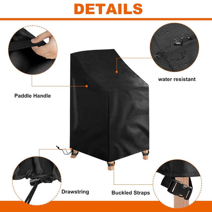 Uranshin Outdoor Stackable Patio Chair Cover Waterproof Outdoor Chair Cover