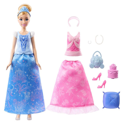Mattel Disney Princess Cinderella Fashion Doll with 2 Storytelling Looks