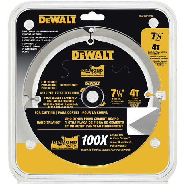 DEWALT DWA3193PCD Hoja de sierra para fibrocemento/laminado, 7-1/4"