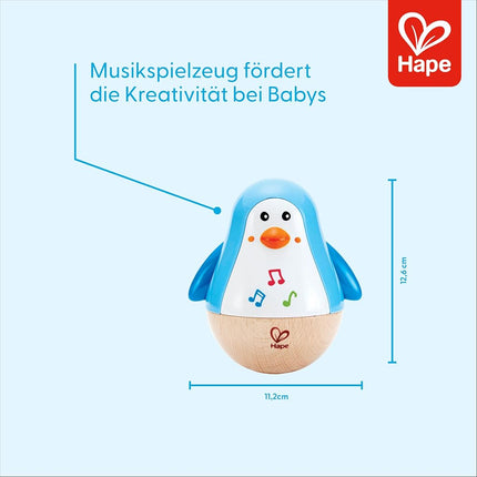 Hape Penguin Musical Wobbler | Colourful Wobbling Melody Penguin, Roly-Poly Toy for Kids 6 Months+