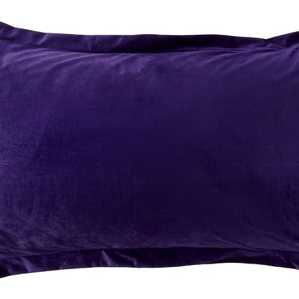 Tribeca Living Venice Velvet Oversized Duvet Set, Luxurious 3-Piece King Bedding, Super Soft Velvet with Hidden Button Closure, Purple