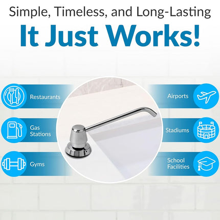 Bobrick 8226 Counter-Mounted Soap Dispenser, 34oz, Stainless Steel