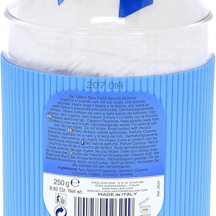 Paglieri Felce Azzurra Talco Classico con Piumino Body Powder Classic Talc with Duvet 250g