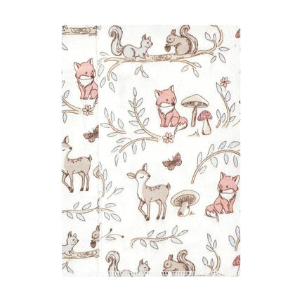 Hudson Baby Unisex Baby Cotton Flannel Burp Cloths 4-Pack, Girl Woodland Pals, One Size