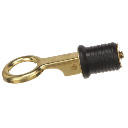 attwood 7524A7 Snap-Handle Drain Plug, For 1-Inch-Diameter Drains, Locks in Place, Brass Handle, Rubber Plug