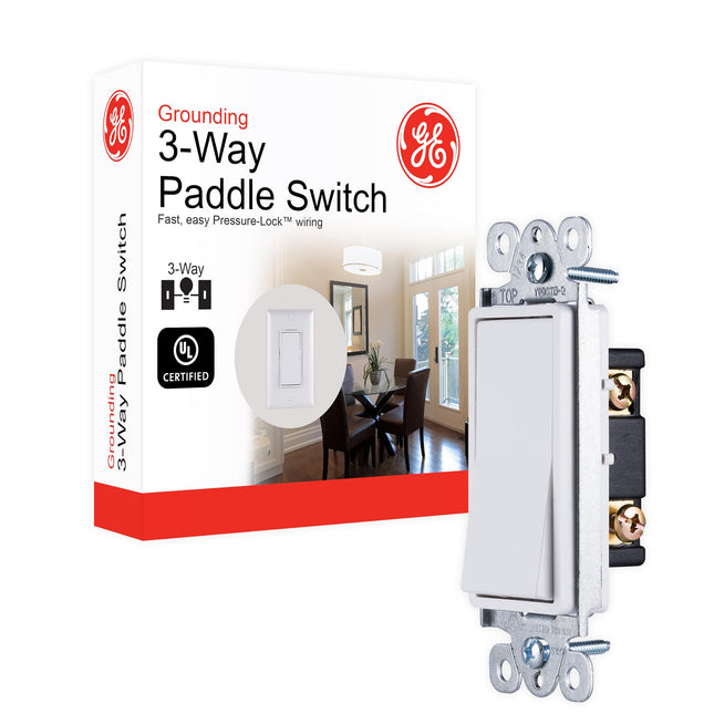 GE 3 Way Designer Rocker On/Off Switch - White