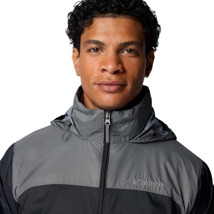 Columbia Mens Glennaker Lake II Rain Jacket, Black/City Grey, 2X