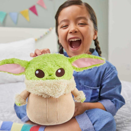 Mattel Star Wars Grogu Peluche de 30 cm, Figura Suave y Esponjosa con Sonidos, Presionar las Manos para Activar