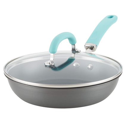 Rachael Ray Create Delicious Deep Hard Anodized Nonstick Frying Pan/Fry Pan/Hard Anodized Skillet - 10.25 Inch, Gray