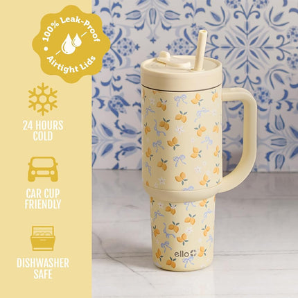 Ello Oasis 40oz Stainless Steel Water Bottle - Main Squeeze