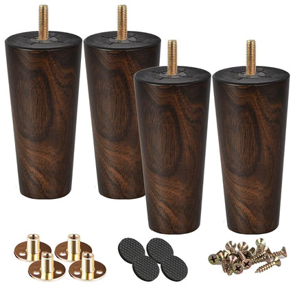 Btowin 5 inch Solid Wood Tapered Furniture Legs Se