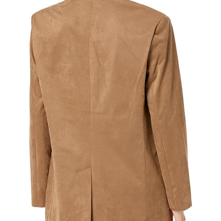 Steve Madden Apparel Women's Regular Imaan Suede Blazer, Macadamia, XL