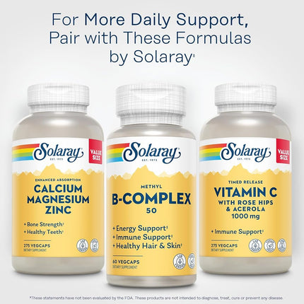Solaray Methyl B-Complex 50mg | Methylated Forms of Folate & B-12 | Healthy Hair & Skin, Nerves, Immune Function & Metabolism Support | 60 VegCaps