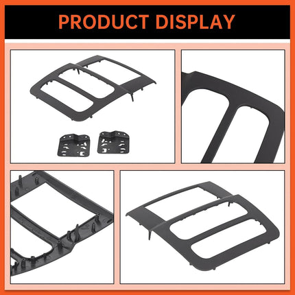 Kit de tablero estéreo doble DIN de alta calidad ECOTRIC, compatible con camionetas Dodge Ram 1500 2500 3500 2002-2005, negro, sin arnés de cableado