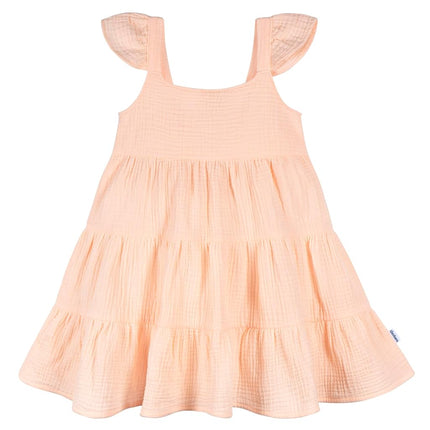 Gerber Girls' Toddler Sleeveless Gauze Dress, Blush, 3T