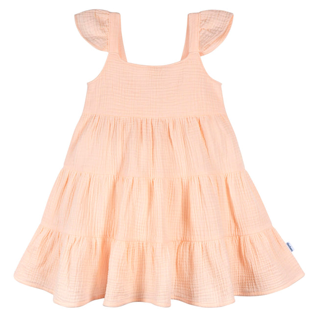 Gerber Girls' Toddler Sleeveless Gauze Dress, Blus