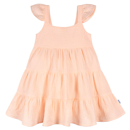 Gerber Girls' Toddler Sleeveless Gauze Dress, Blus