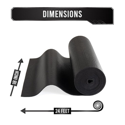 Precision Defined Professional Grade Tool Box Liner, Black | Non-Slip Thick Cabinet Shelf Liner (18" x 24 ft)