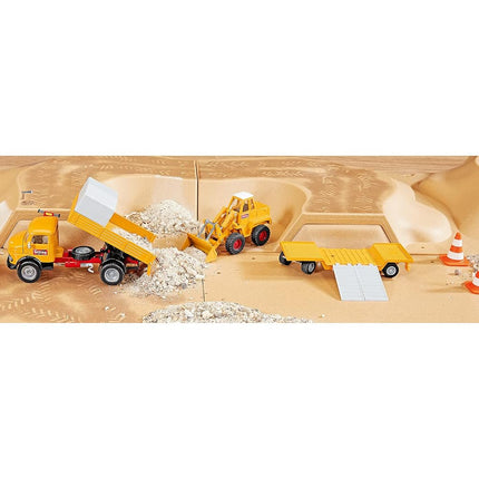 Siku 4117, Mercedes-Benz 710 with Kramer 411 Wheel Loader Bölling, 1:50, Metal/Plastic, Yellow, Movable Parts