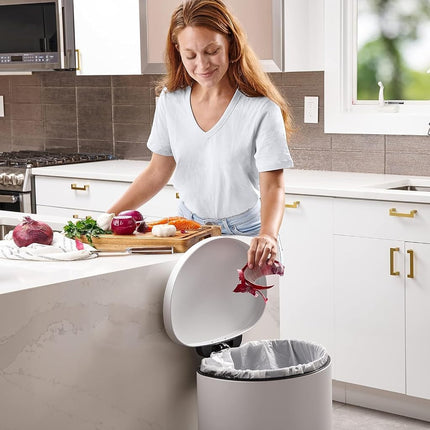 Plasticplace Custom Fit Trash Bags │ Simplehuman Code Q Compatible (200 Count) │ White Drawstring Garbage Liners 13-17 Gallon / 40-65 Liter │ 25.25" x 32.75"