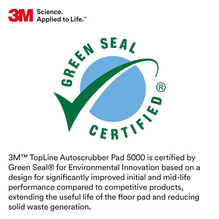 3M Floor Cleaning Pad - 13 in - Topline Green 5000-5 Pads per case