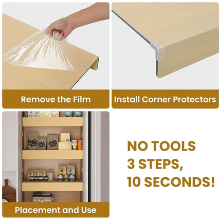 FAHKNS 5 Caches d'étagère en PVC expansé, 56x30x7,6cm, Couvre-étagères Effet Bois avec Protections d'angle pour Rangement de Placard Amovible, Étagères de Cellier, Vestiaire, Noyer