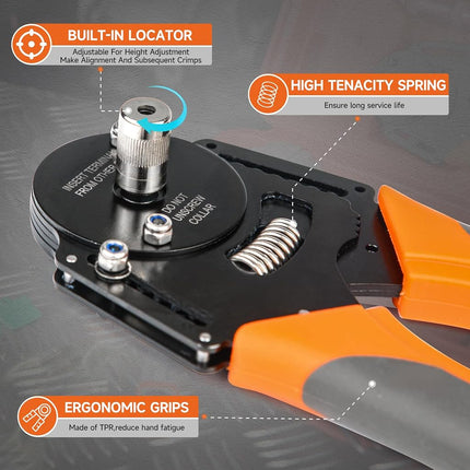 IWISS Closed Barrel Crimper 4 Way Indent,8 Impression Type for Deutsch Solid Contacts gage 14,16&18(IWD-16)