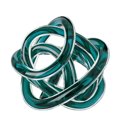 Torre & Tagus Glass Ball with Infinity Knots, Blue