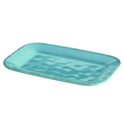 Plat rectangulaire en faïence Rachael Ray Cucina, 20 cm x 30 cm, bleu agave