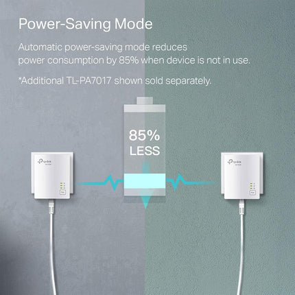 TP-Link AV1000 Powerline Ethernet Adapter - Nano Size, Gigabit Port, PlugPair&Play, Ethernet Over Power, Power Saving Mode, Network Adapter, ???-?? ???? (TL-PA7017)