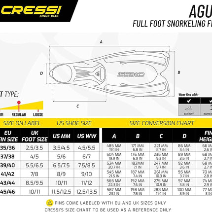 Cressi Agua Adjustable Swimming Fins - Training Fins for Powerful Propulsion - Durable Travel Flippers - Comfort Fit Snorkelling Flippers - Pink - 2.5/3.5 (35/36 EU)