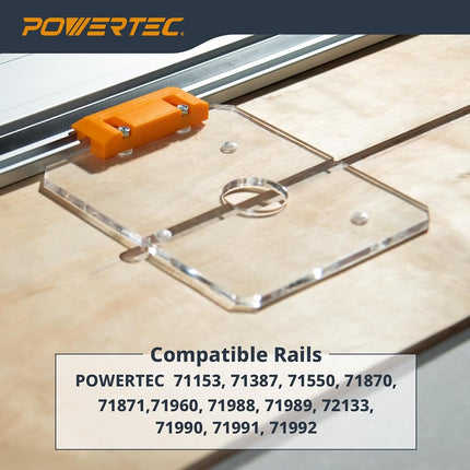 POWERTEC 72017 Router Guide Rail Adapter for Bosch 1617 Plunge Router - Compatible with Powertec, Makita, Festool, Milwaukee, Kreg ACS, Wen, Triton, and Ridgid Track Saw Guide Rails