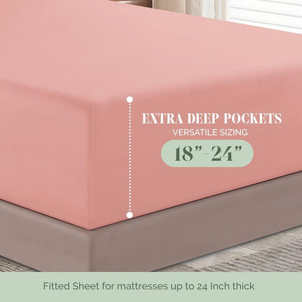 Elegant Comfort Luxurious 1500 Premium Hotel Quality Microfiber 4-Piece Sheet Set, 18-24 Inches Deep - Extra Deep Pocket Sheets - Ultra Soft 4PC Deep Pocket Sheets, Full, Lavender