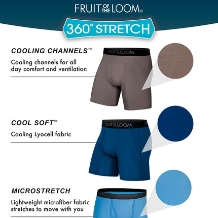 Fruit of the Loom Men's Micro-stretch Boxer Briefs, Boxer Brief - 5 Pack Assorted Colors, S UK