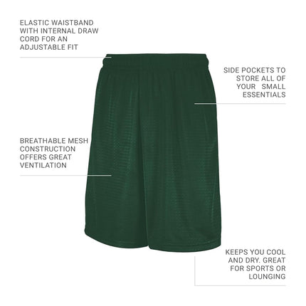 Russell Athletic Men's Mesh Pocket Short, Dark Green, Medium