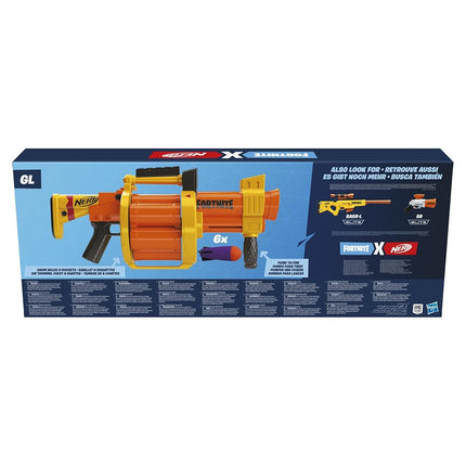 NERF Fortnite GL Rocket-Firing Blaster - 6-Rocket Drum, Pump-to-Fire - Includes 6 Official Rockets - for Youth, Teen, Adult